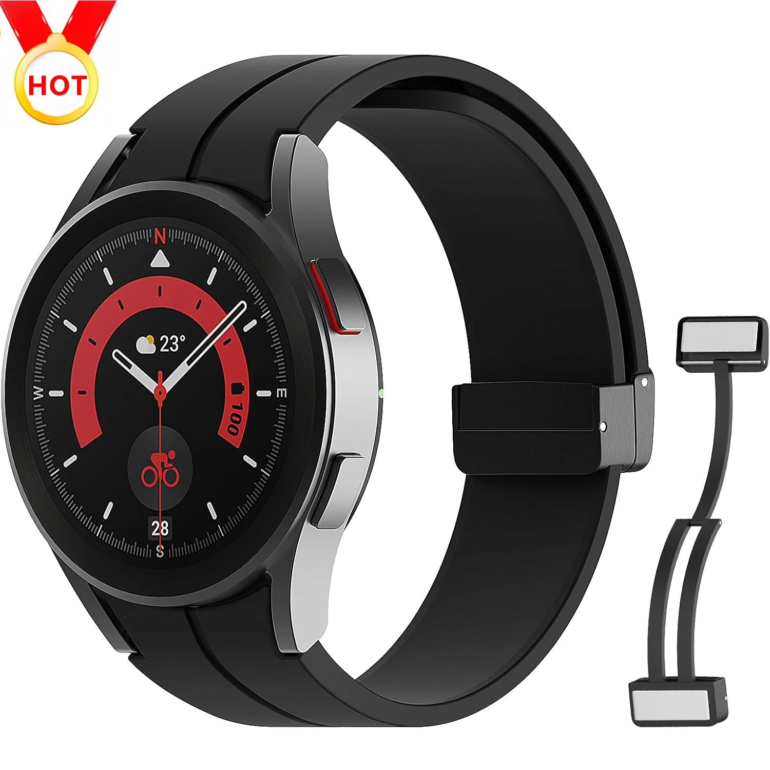 Magnetisches Schnallenband für Samsung Galaxy Watch 7 6 5 6Classic-Armband 47 mm 43 mm 44 mm 40 mm Silikon-Armband ohne Lücke