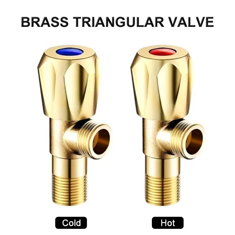 G1/2 Faucet Triangle Valve 59 Refined Copper Water Heater Valve  Kitchen Sink Bidet Switch Water Valve Bathroom Accessories