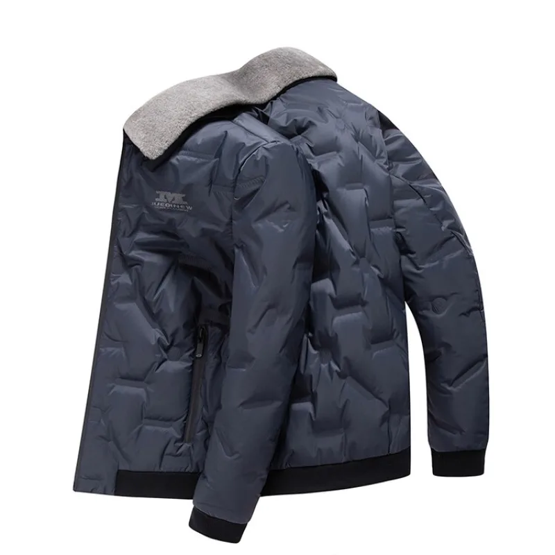 Manteau coupe-vent en duvet de canard blanc pour homme, coupe couvertes, col en fourrure, poignées amovibles, 90% duvet de canard, manteau