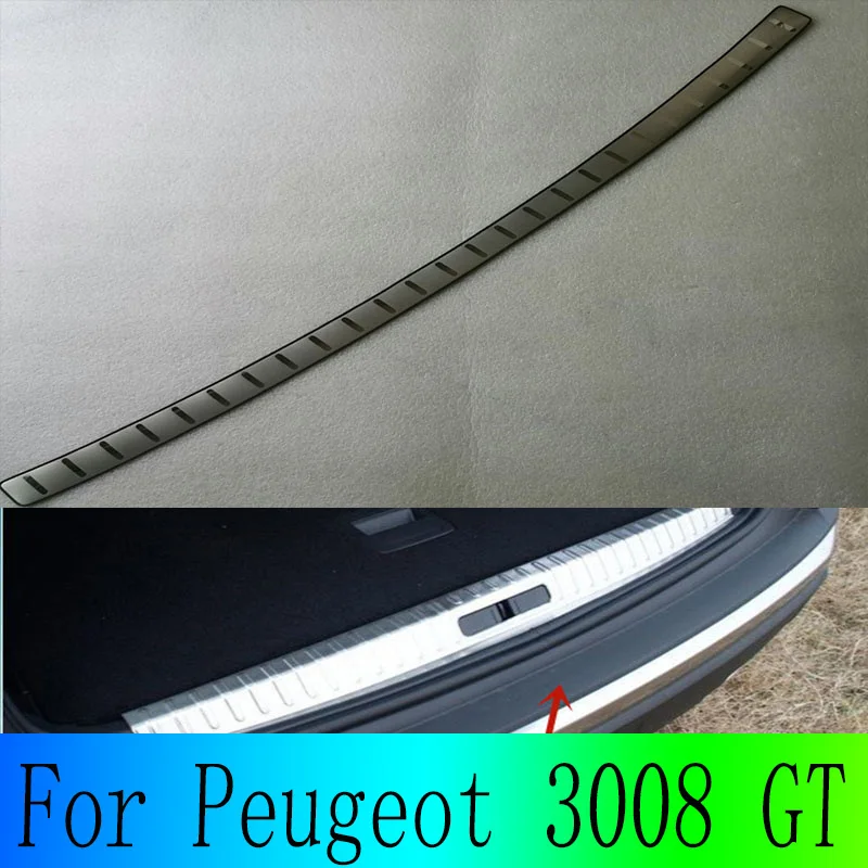 

For Peugeot 3008 GT Bumper Protector for Car Stickers Door Guard Scuff Plate Chrome Styling Quality Stainless Steel Accessories