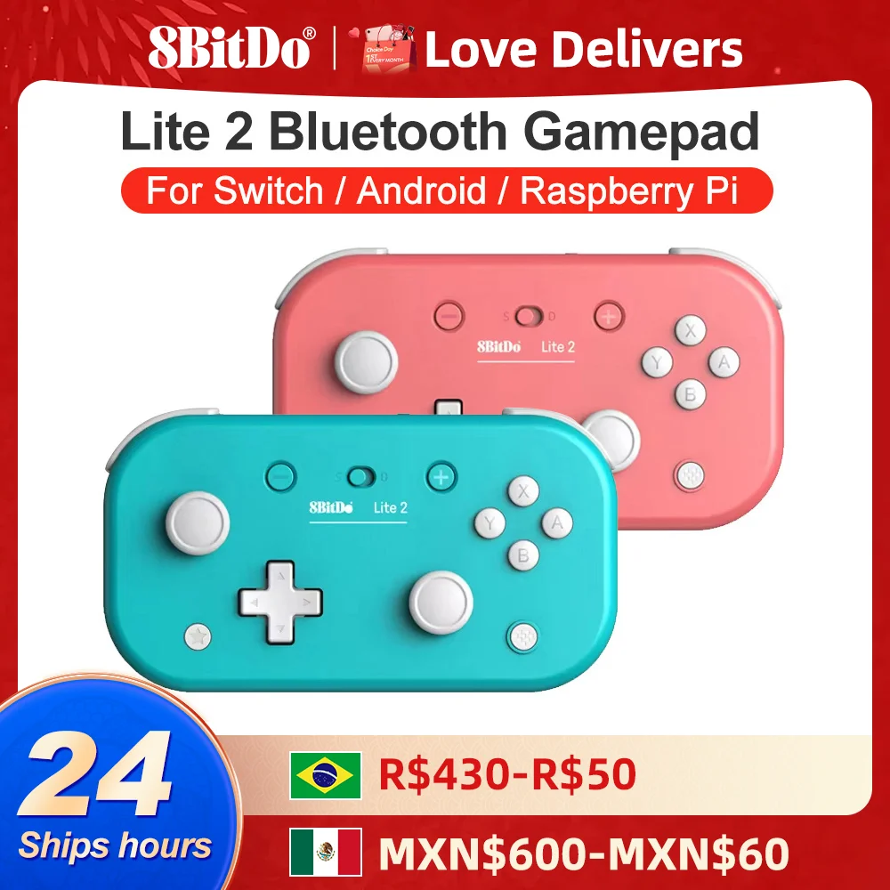 8BitDo Gamepads for Nintendo Switch Controller Lite 2 Controle for Raspberry Pi Android iOS iPadOS tvOS macOS Turtbo function