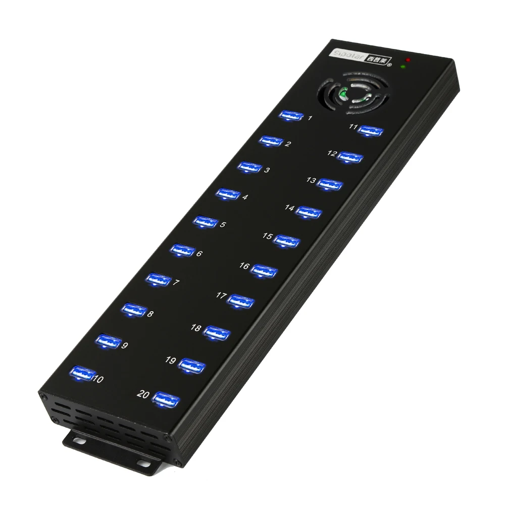 

Sipolar A-805P 20 Ports USB2.0 Mountable Charging and Data Hub with External Adapter 120W for Bitcoin Miners 3G 4G Modem