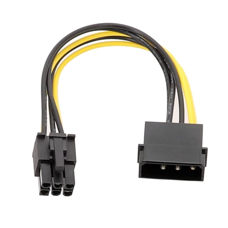 

6Pin to 4Pin Male D Plug Conve Graphics Card Power Supply Cable for Video Cards Male to Converter Accessories