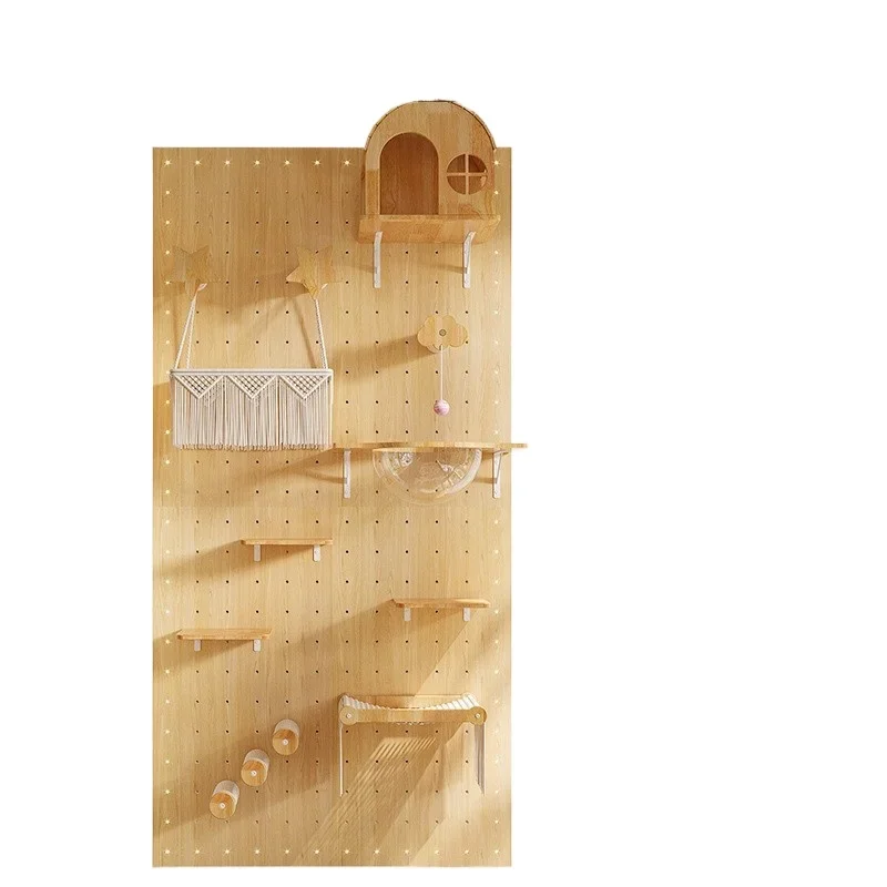 

Solid wood cat climbing frame small apartment climbing ladder hole board nest space capsule cat frame