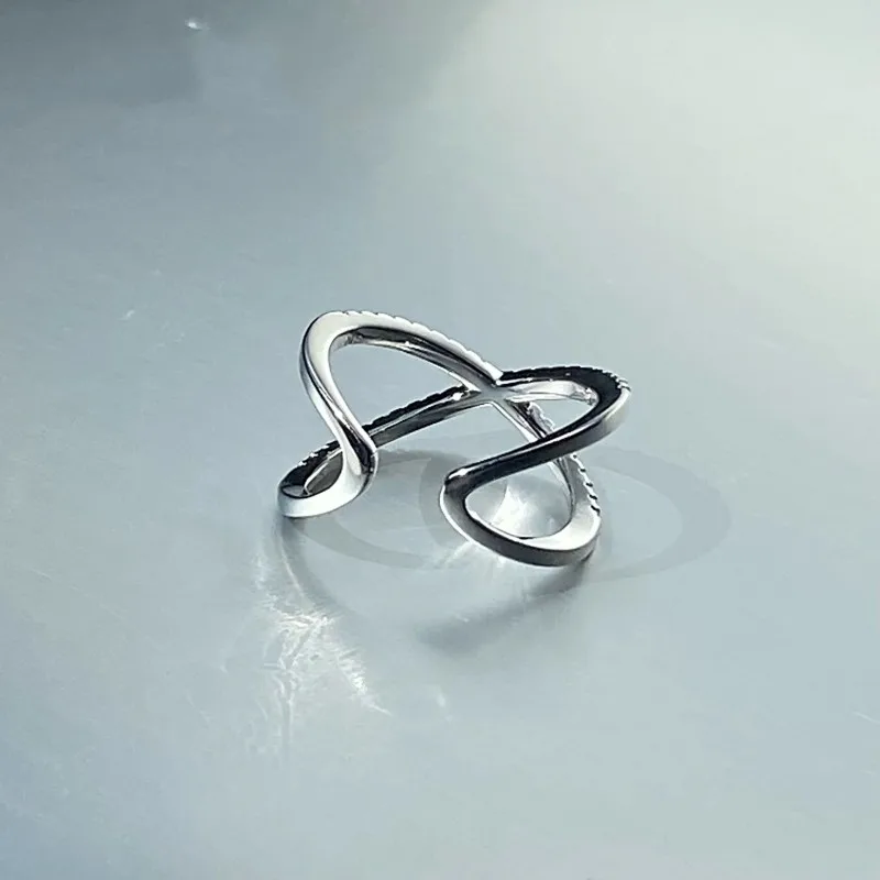 2022 K-pop New PROOF Album RM Nam-joon Kim with The Same Cross Zircon Ring Double-layer Opening Accessories Women\'s Jewelry Gift