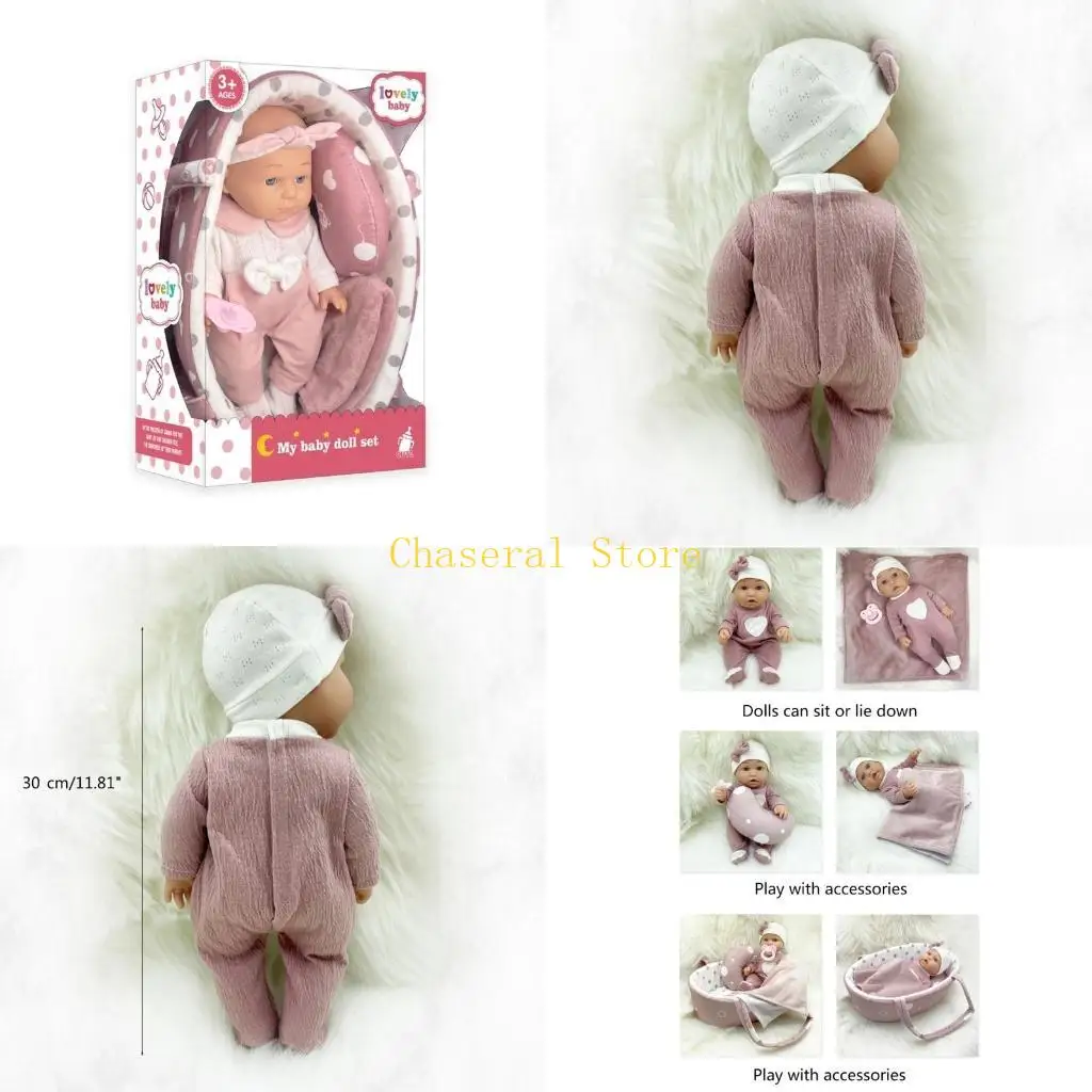

E7CE 30cm Rebirth Finished Doll Painted Moving Arm & Leg Realistic Painted Baby Doll