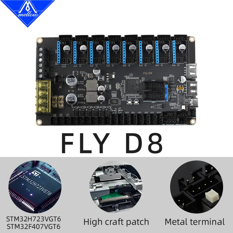 Mellow FLY D8 Board For High-Expandability DIY 3D Printer Accessories Klipper Canbus RS232 Voron 2.4 Trident Hevort