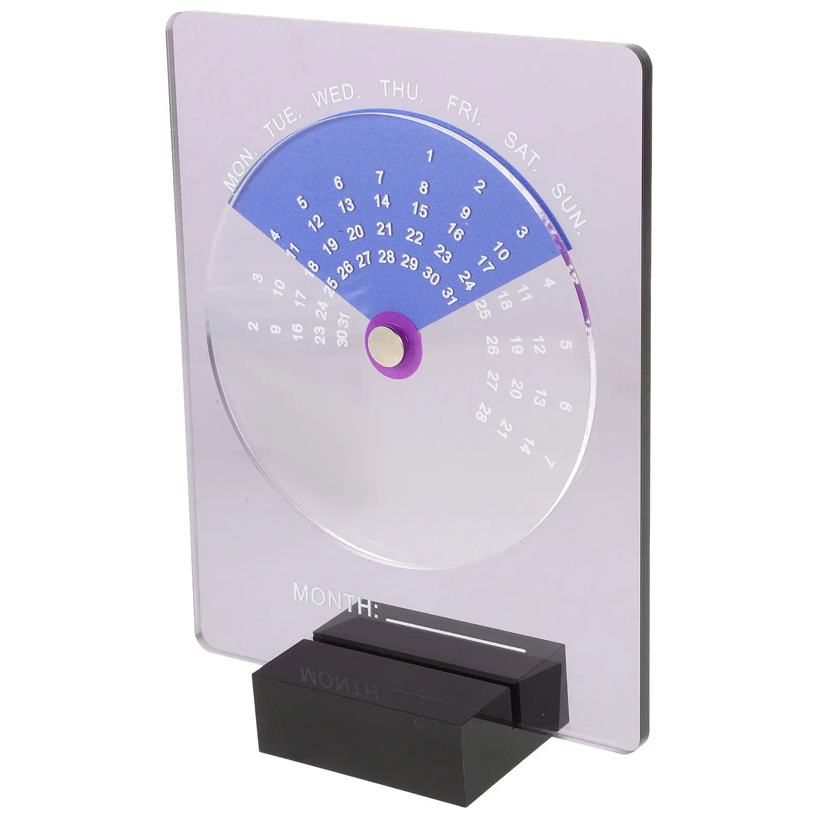 Acrylic Rotating Perpetual Calendar Minimalist Desktop Date Display for Office Home Workspace Desk Decor