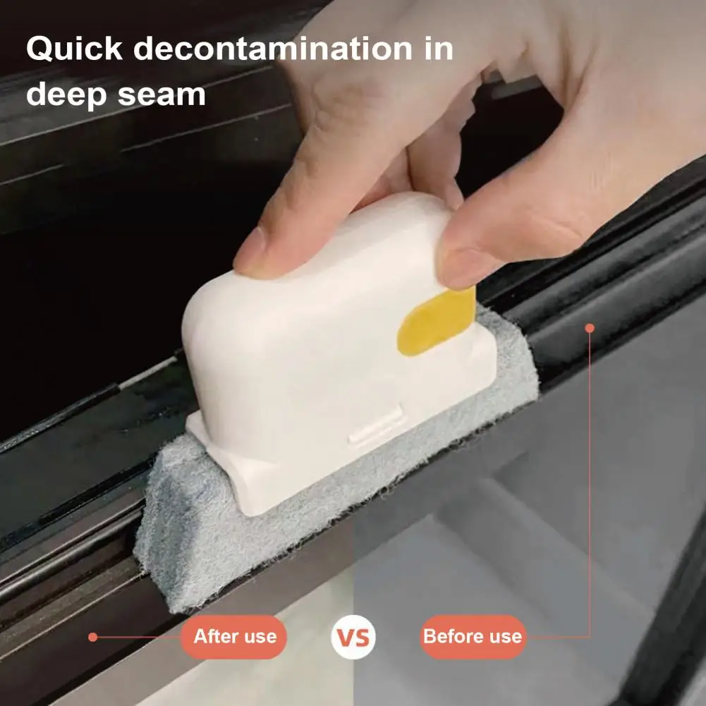 Ensemble de nettoyeur de rails de fenêtre en éponge, brosse de fenêtre avec poils solides pour l'élimination de la saleté tenace, Kit de brosses détachables 4 pièces 2 1