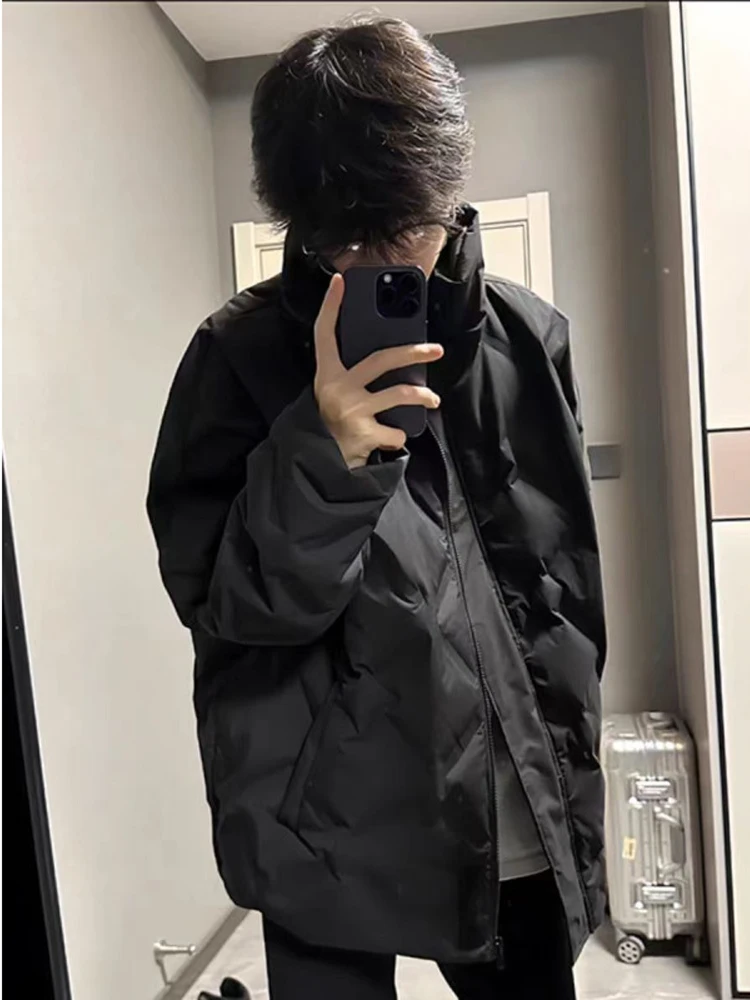 

Мужская зимняя рабочая куртка Bla Diamond Pattern из хлопка с узором «бриллиантовая сетка», утепленная, с воротником-стойкой, длинными рукавами и застежкой-молнией, в стиле High Street