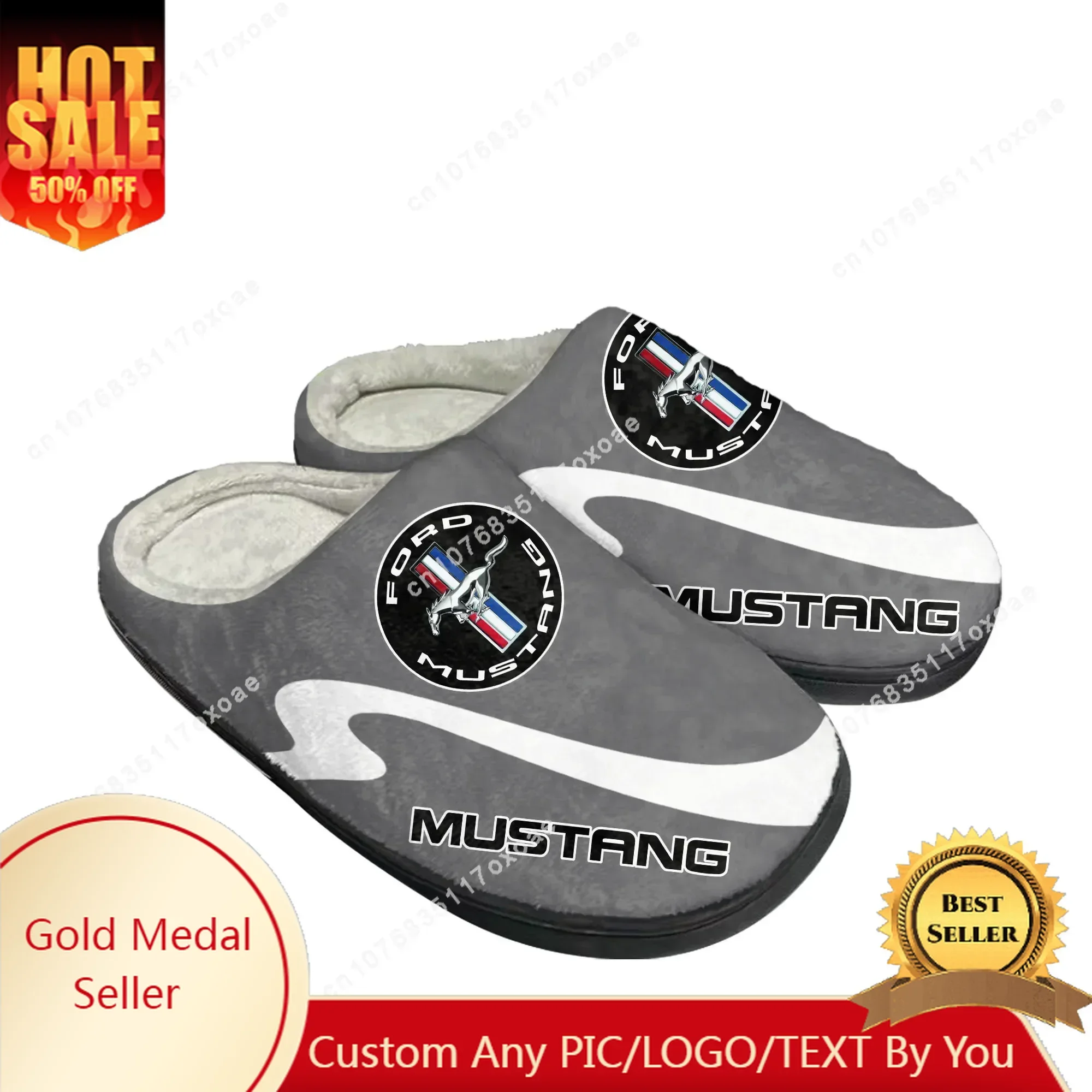 

M-Mustangs Shoes Home Cotton Slippers Mens Women Plush Bedroom Casual Keep Warm Shoes Thermal Indoor Slipper Customized DIY Shoe