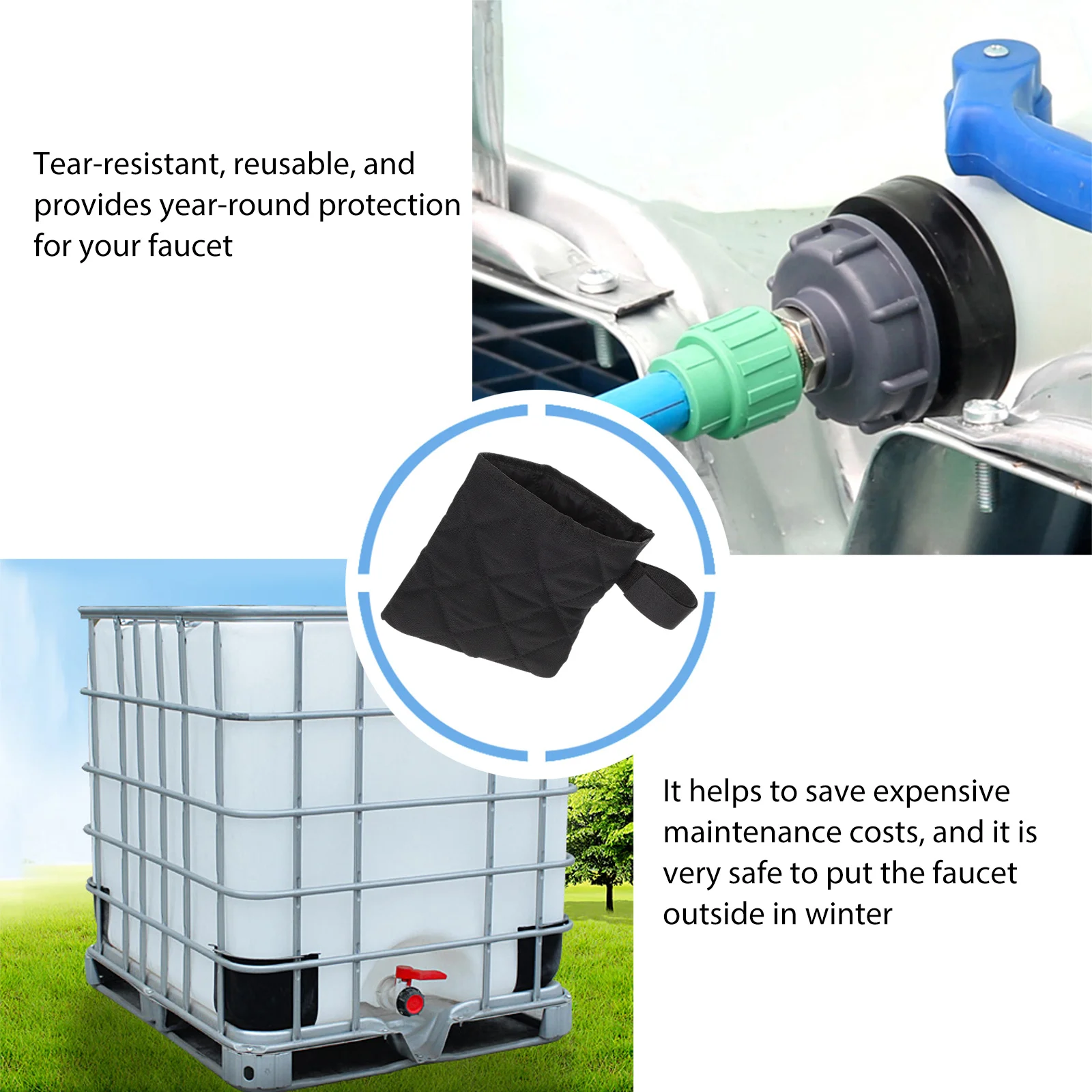 

Insulated Cover Reusable Outdoor Faucet Covers For Winter Freeze Protection Hose Bib Cover Cold Weather Kitchen Faucet