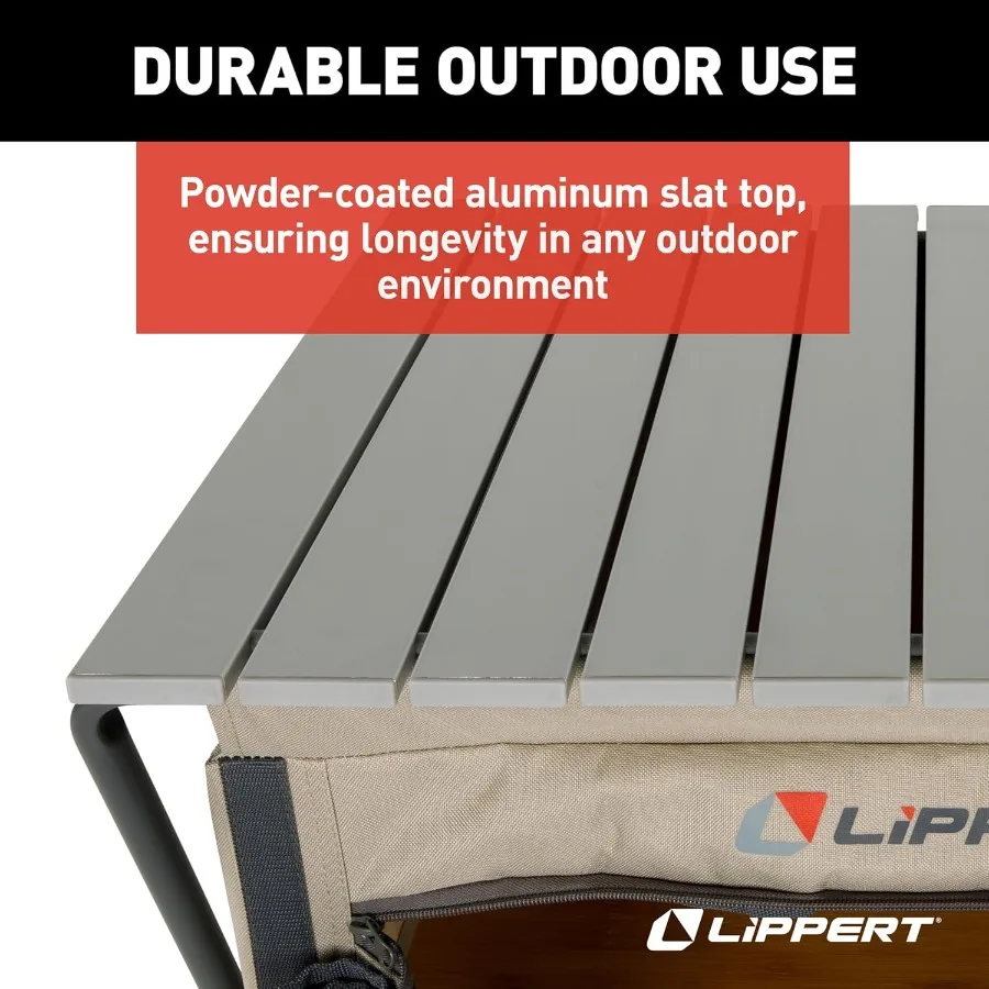 مخزن التخييم القابل للطي في الهواء الطلق مع ثلاثة أرفف تخزين لإعداد المطبخ المحمول دائم 600D نسيج البوليستر PowderC #3