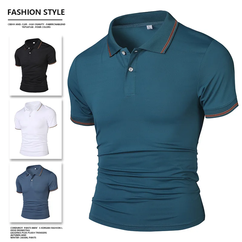 2026 New Summer Men's Fashionable Middle-aged and Elderly Dad Business Casual Polo Shirt with A Collar and Short Sleeves