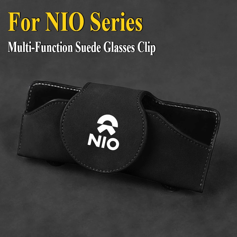 For NIO ET5 ET7 ET9 ES6 EL7 ES8 EC6 EC7 EP9 EVE Visor Storage Box Sunglasses Multi-Function Suede Glasses Clip Car Accessories