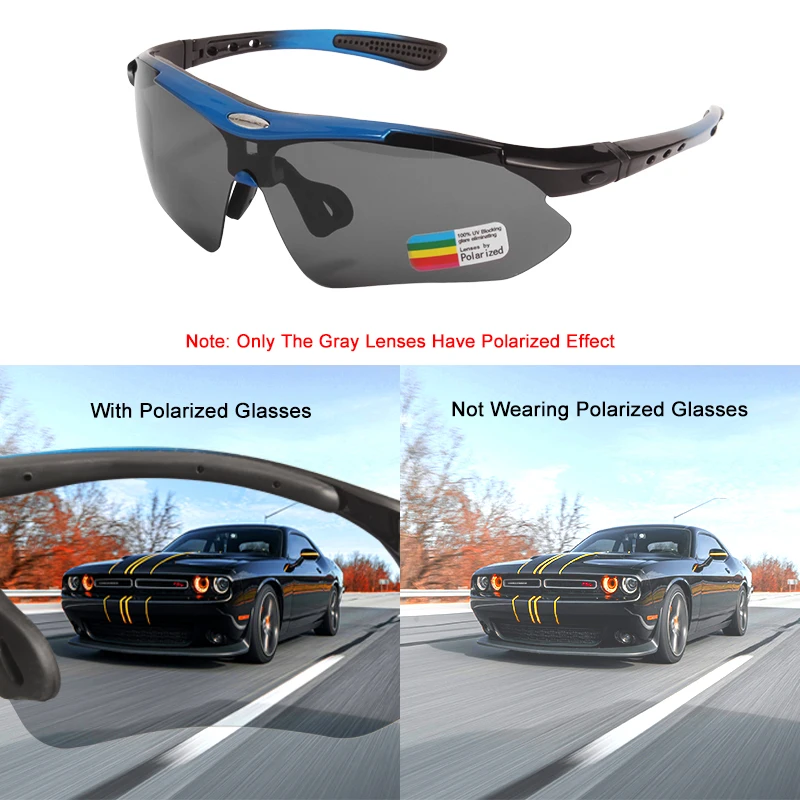 JSJM Profession Sport Glasses Polarized Men Sunglasses Road Cycling Glasses Mountain Bike Glasses Goggles Eyewear 5 Lens Glasses