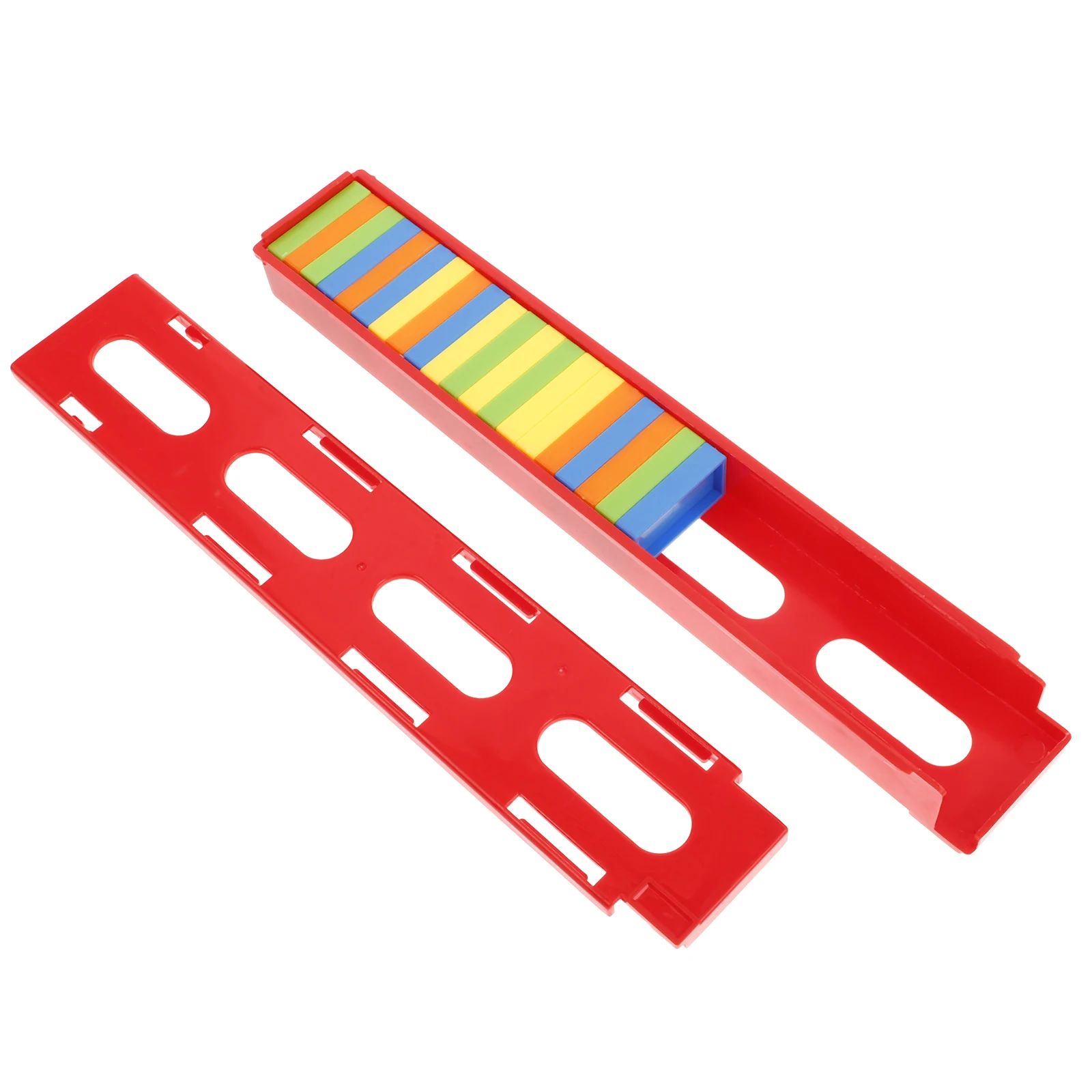 1 conjunto de acessórios para dominó infantil, suporte de carro de plástico transparente, placas, blocos de construção, jogo de trem mexicano, conjunto de trem pequeno para