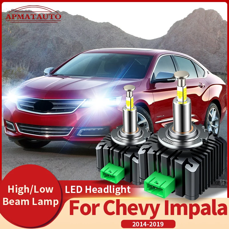 2Pcs Canbus Xenon HID Car Bulbs Headlamp 6000K Auto Lamp 12V Car Headlight For Chevy Impala 2014 2015 2016 2017-2019 Plug&Play