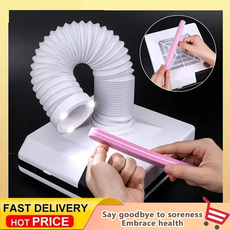 

60W Double Use Nail Dust Collector Retractable Elbow Design Nail Dust Extractor Fan Nail Vacuum Cleaner With Tube