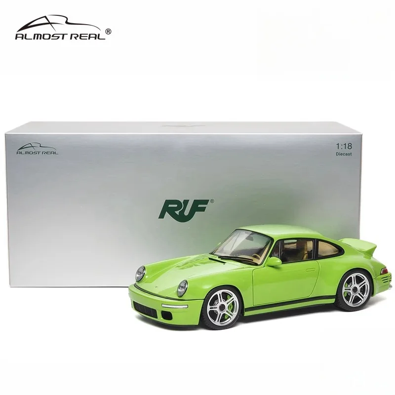 1:18 RUF SCR full open model 2018 Birch green, alloy die-cast static miniature car fashion play model, adult collection pieces.