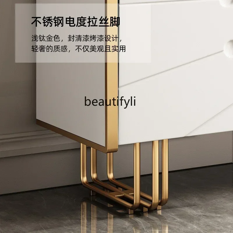 CC Italian light luxury porch cabinet foyer partition cabinet modern villa white dining side cabinet