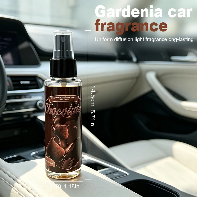 1pcs Chocolate flavor Premium Car Air Freshener, 100ml Fragrance Spray for Cars, Homes, Clothes and Bathrooms, Long-Lasting Pleasant Scent, Romantic Atmosphere, Ideal for Wardrobes, Pet Rooms, Lockers, Shoe Cabinets, Offices, Hotels, Gifts