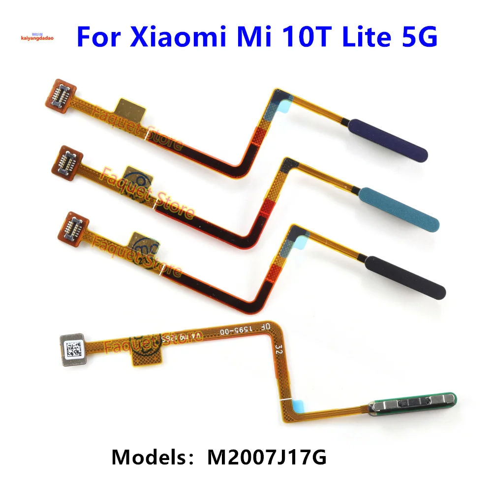 For Xiaomi Mi 10T Lite 5G M2007J17G Home Button Fingerprint Sensor Flex With Power Key Button Flex Cable