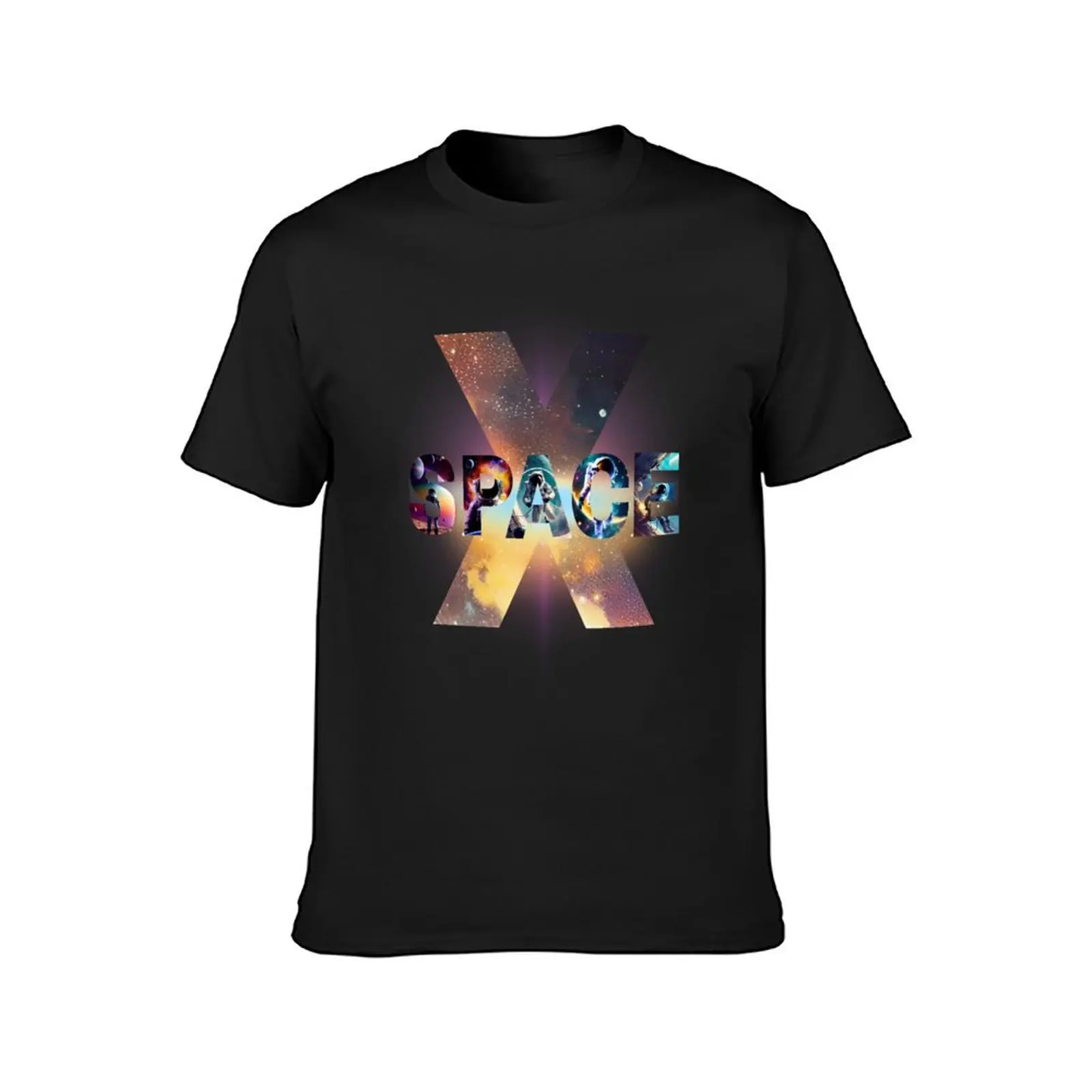 A Space Exploration Fancy Font Letter Design T-Shirt sublime cute tops Men's clothing