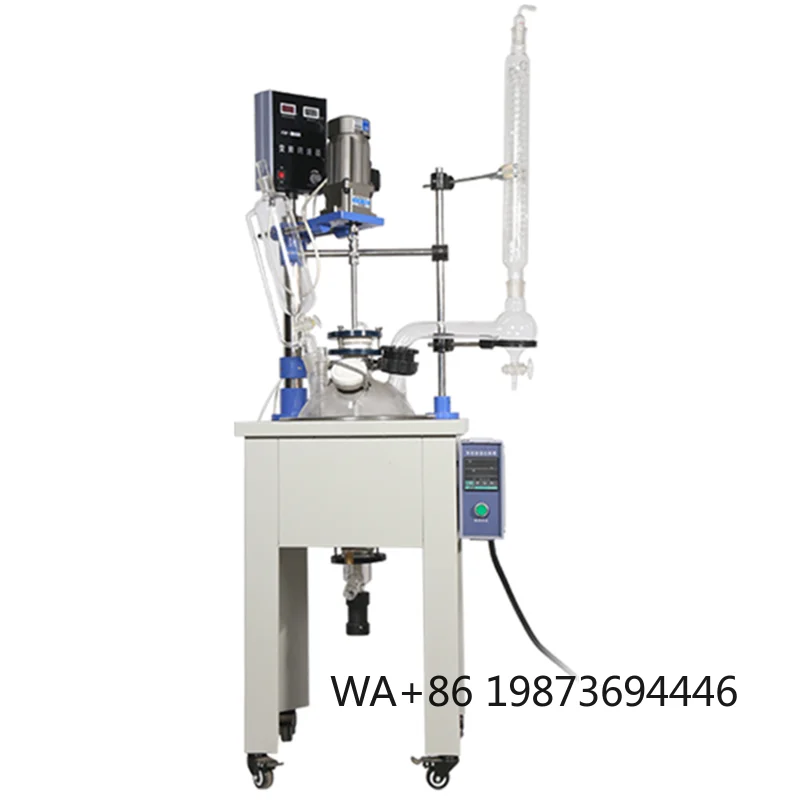 2L Stainless Steel Single Layer Glass Reaction Kettle for Lab Chemical Test