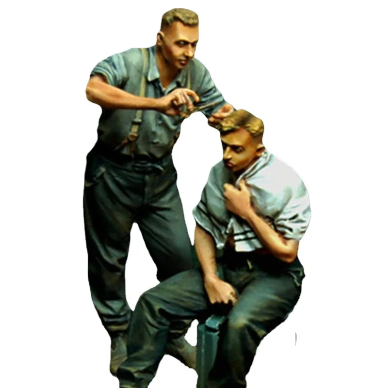 1/35 Scale Resin Toy Soldier Figure Kit Miniature Soldier Haircut (without Scissors) Unassembled Unpainted Diy Diorama
