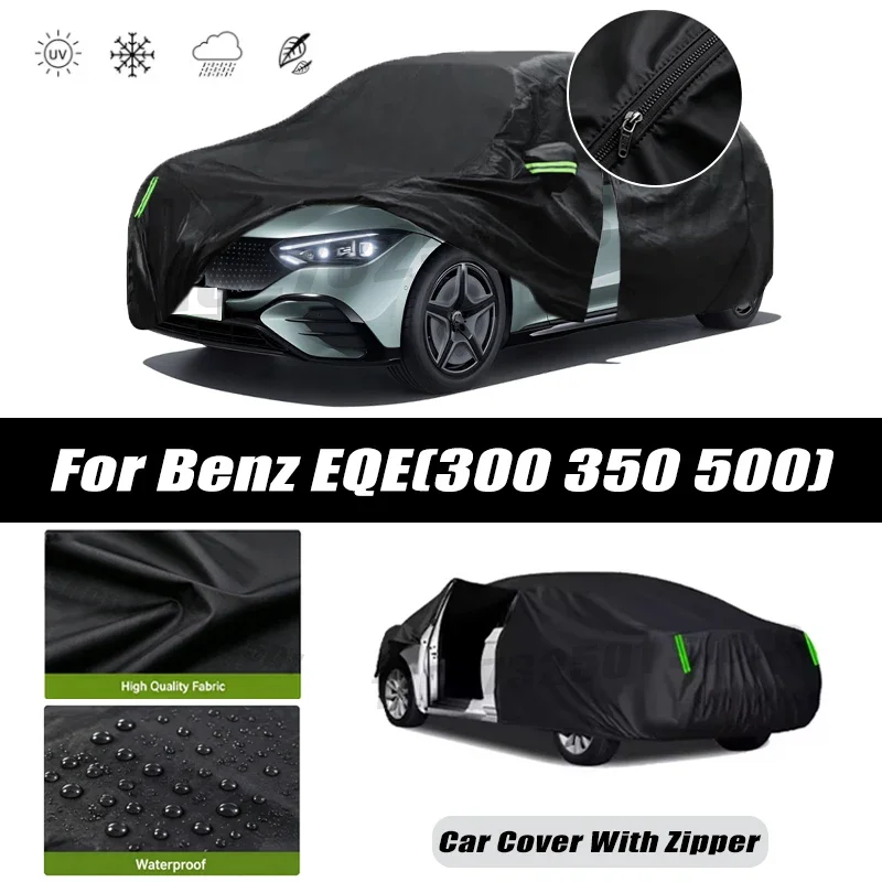 For Benz EQE(300 350 500) Car Covers Outdoor Waterproof Sun Rain Snow Protection UV Car Zipper Design Car Cover Accessories