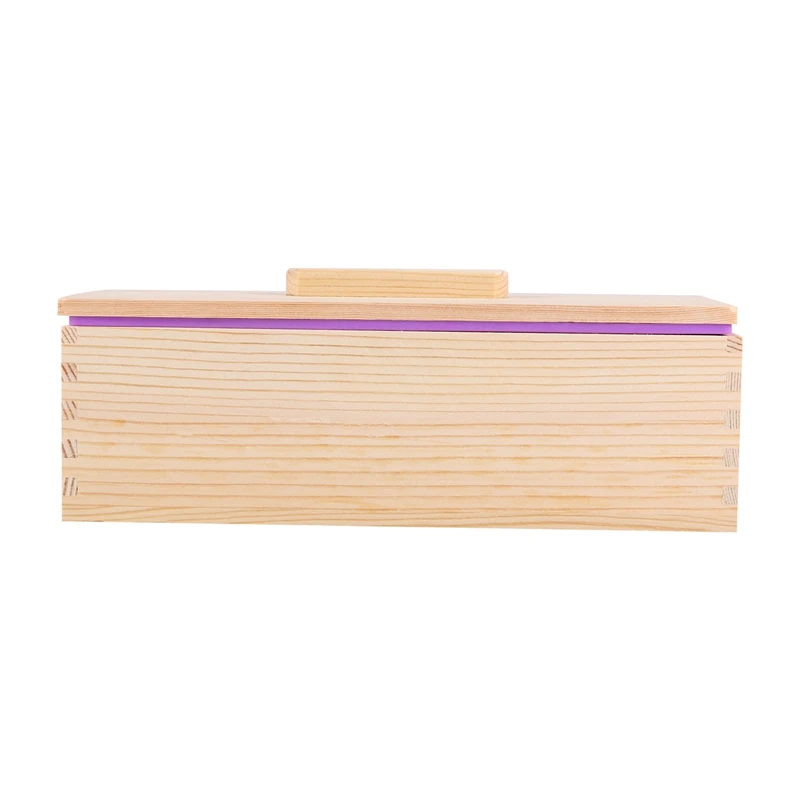 

UISN Rectangular Wooden Soap Mold With Silicone Liner Cover Loaf Soap Mold Tool Diy Soap Candle Mold 1200G Mold Making Tool