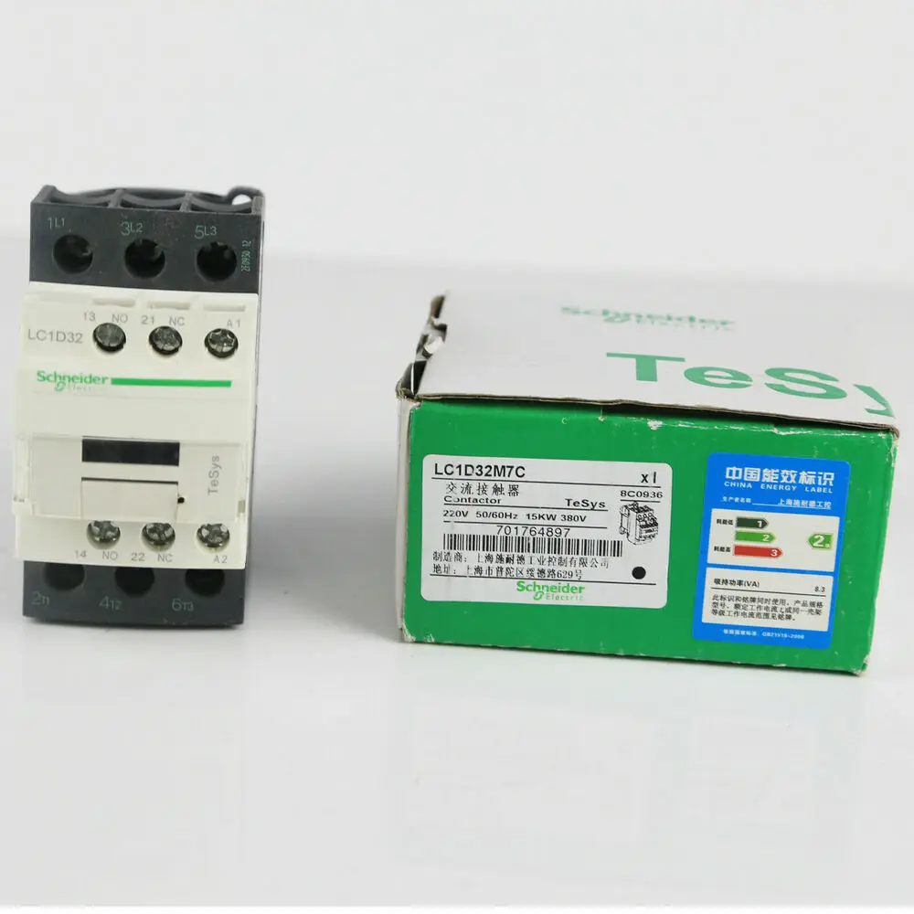 

SCHNEIDER ELECTRIC LC1D32M7C 220VAC Motor Control 32A Contactor Rated 3 Poles