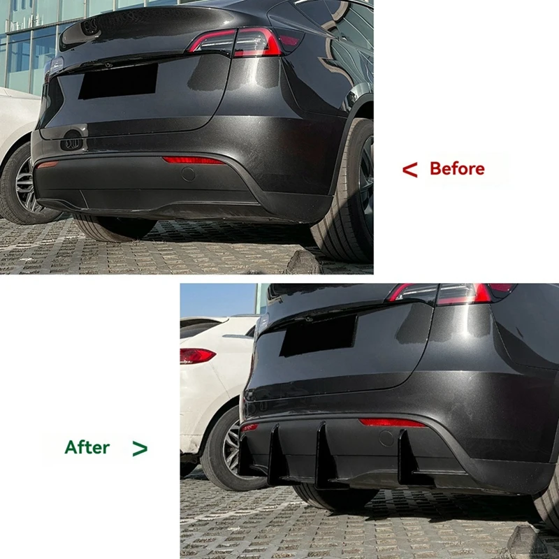 Super Sale Rear Bumper Diffuser Lip Kit for Tesla Model Y 2017-2024 Rear Splitter Spoiler Cover Trim Accessories