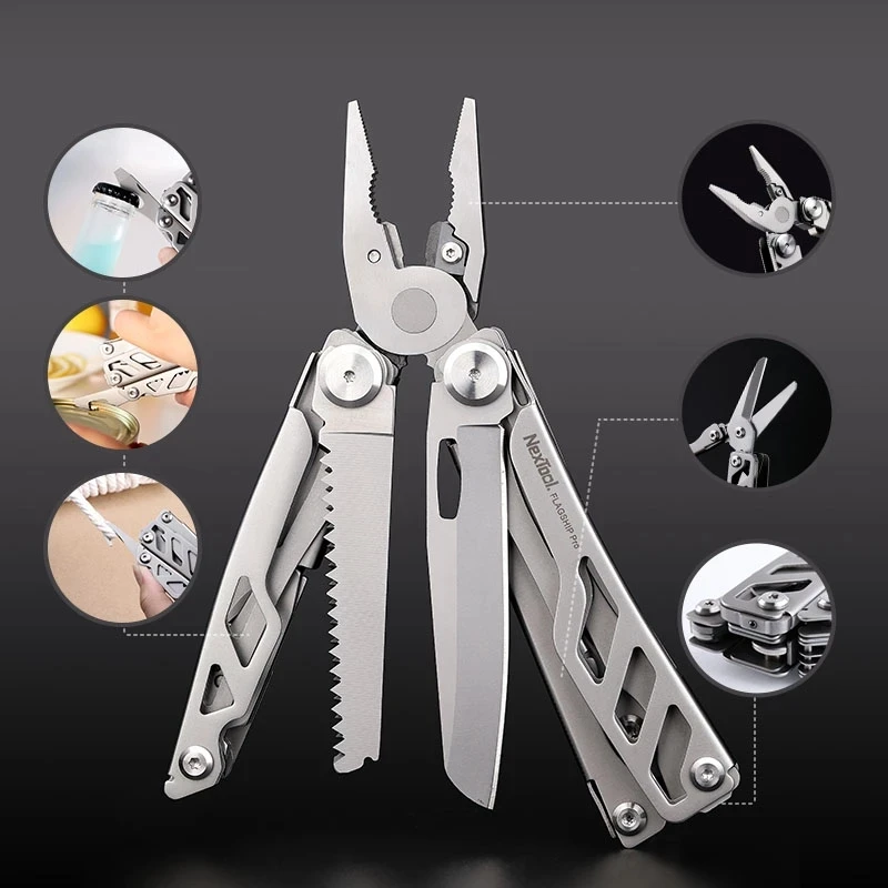 Nextool 15 In 1 Pisau Lipat Obeng Plier Gunting Multi-alat Alat EDC untuk Rumah Luar Ruangan Perbaikan Merakit