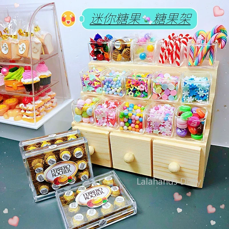 1:12ตุ๊กตามินิ Candy/ชั้นวางขนมชุดสำหรับ OB11 Dollhouse Miniature ฉากชุดตกแต่ง