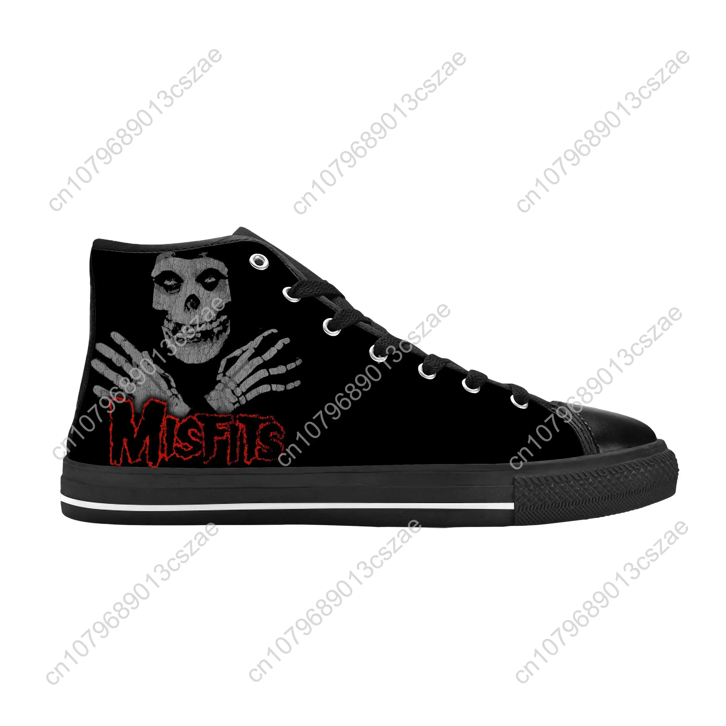 Misfits-Zapatillas deportivas con estampado 3D para hombre y mujer, zapatos de tela informales con diseño de Calavera, esqueleto, Horror, música, transpirables