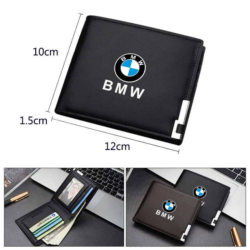 Car Logo Iron-edged Wallet Large Capacity Wallet For BMW M E46 E36 E34 F10 E90 F30 E60 F30 E53 E30 E92 E87 Interior Accessories