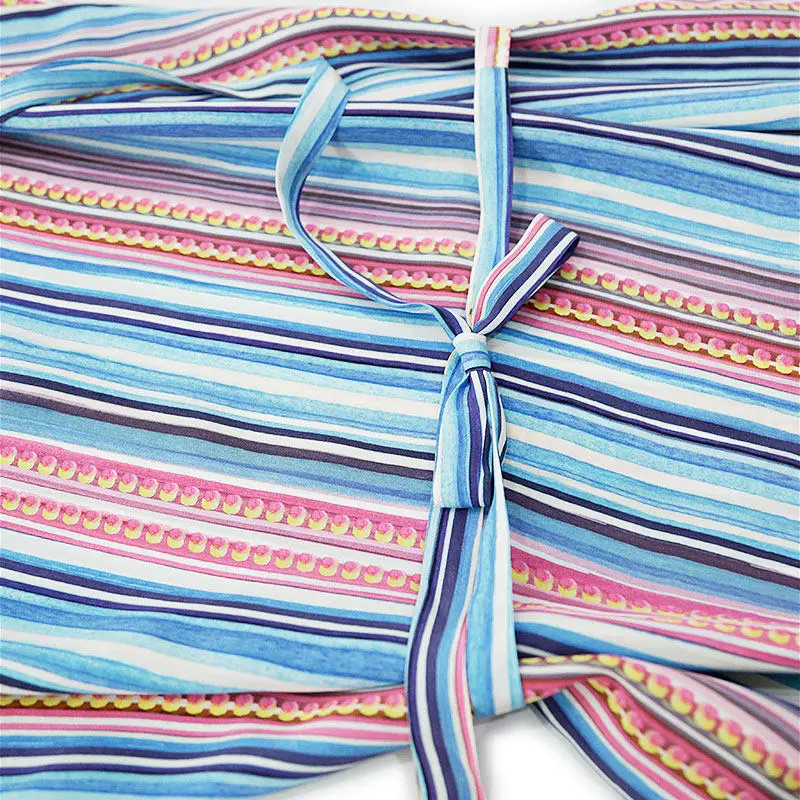 BirdTree-robe gilet élégante en crêpe Double soie, col en V imprimé rayé à lacets, robe polyvalente à la mode pour femmes, printemps 2026 D5D730CC