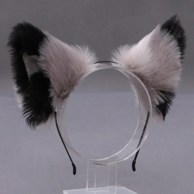 Lolita Cat Ear Headband para Meninas, Kawaii Cosplay, Faixa de Cabelo, Animação do Dia das Bruxas, Cabelo Artificial, Acessórios