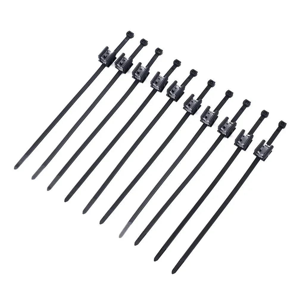 10pcs Cable Ties Solar Black PV Edge Clip Cable Fixed Fasteners Clips Zip Strap For Solar Module Frame Edge Clip