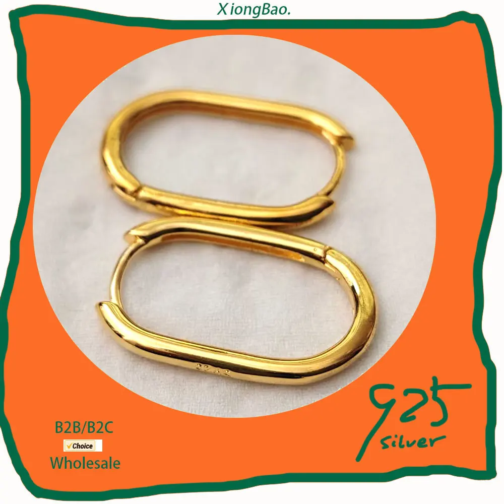 

Hot Geometric Oval Earring Girl Jewelry Anniversary Accessories 2026 New Trendy 925 Sterling Silver Hoop Earrings For Women