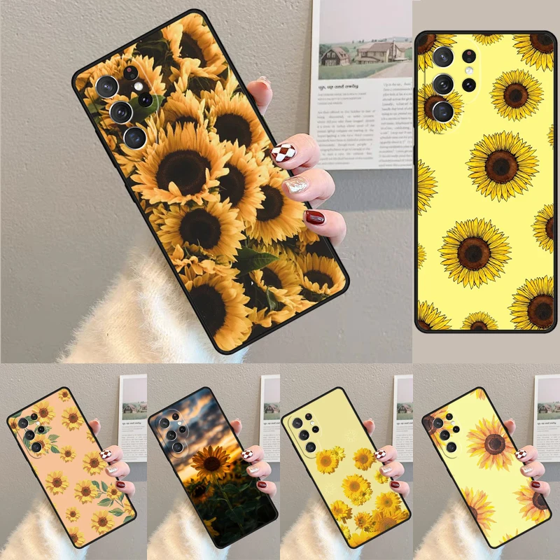 

Cover For Samsung Galaxy S24 S25 Ultra S21 S22 Note 10 20 lite Plus FE S23 Sunny Sunflower Phone case Coque