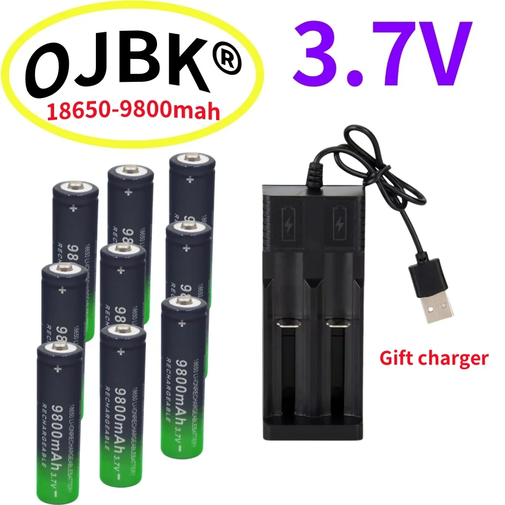 

Brand new 3.7V 9800mAh 18650 rechargeable battery with USB charger, suitable for our 18650 toys, tools, flashlight batteries,