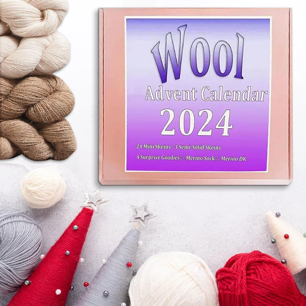 تقويم عيد الميلاد النهائي مع خيوط مصبوغة يدويًا وإكسسوارات محبوكة من الصوف الناعم فكرة هدية رائعة لمهرجان العطلات #3