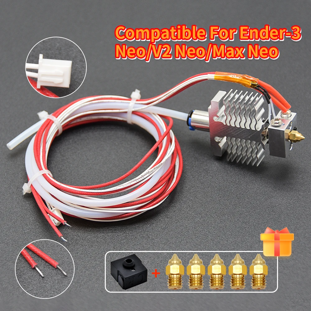 

High end Ender3 V2 Neo/Ender-3 Neo Assembled Hotend All Metal Extruder With Socks and Nozzles For Ender 3 V2 Neo/Ender 3 Max Neo