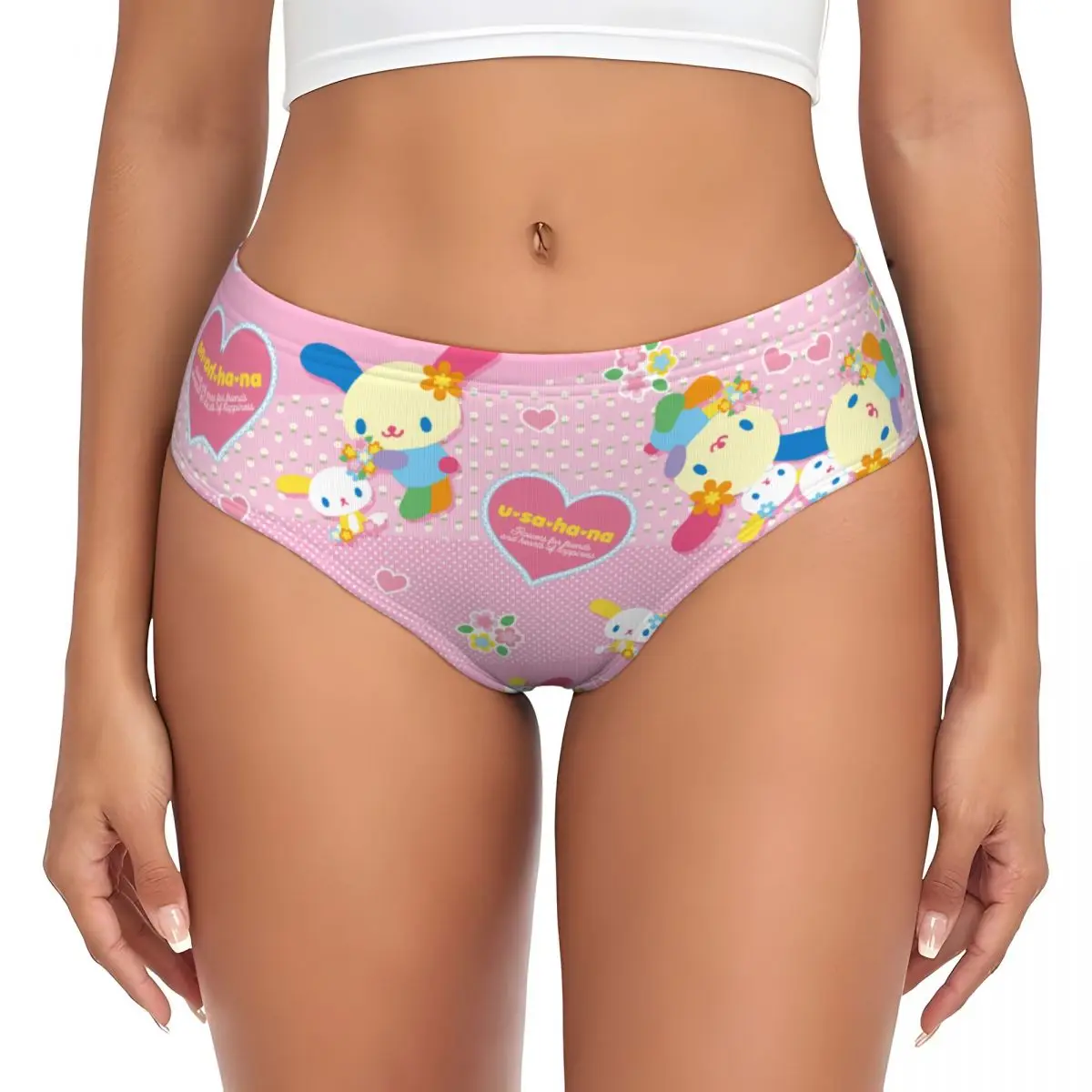 Custom Women Usahana Kawaii Cartoon Animes Brief Panties Female Soft Underwear Underpants