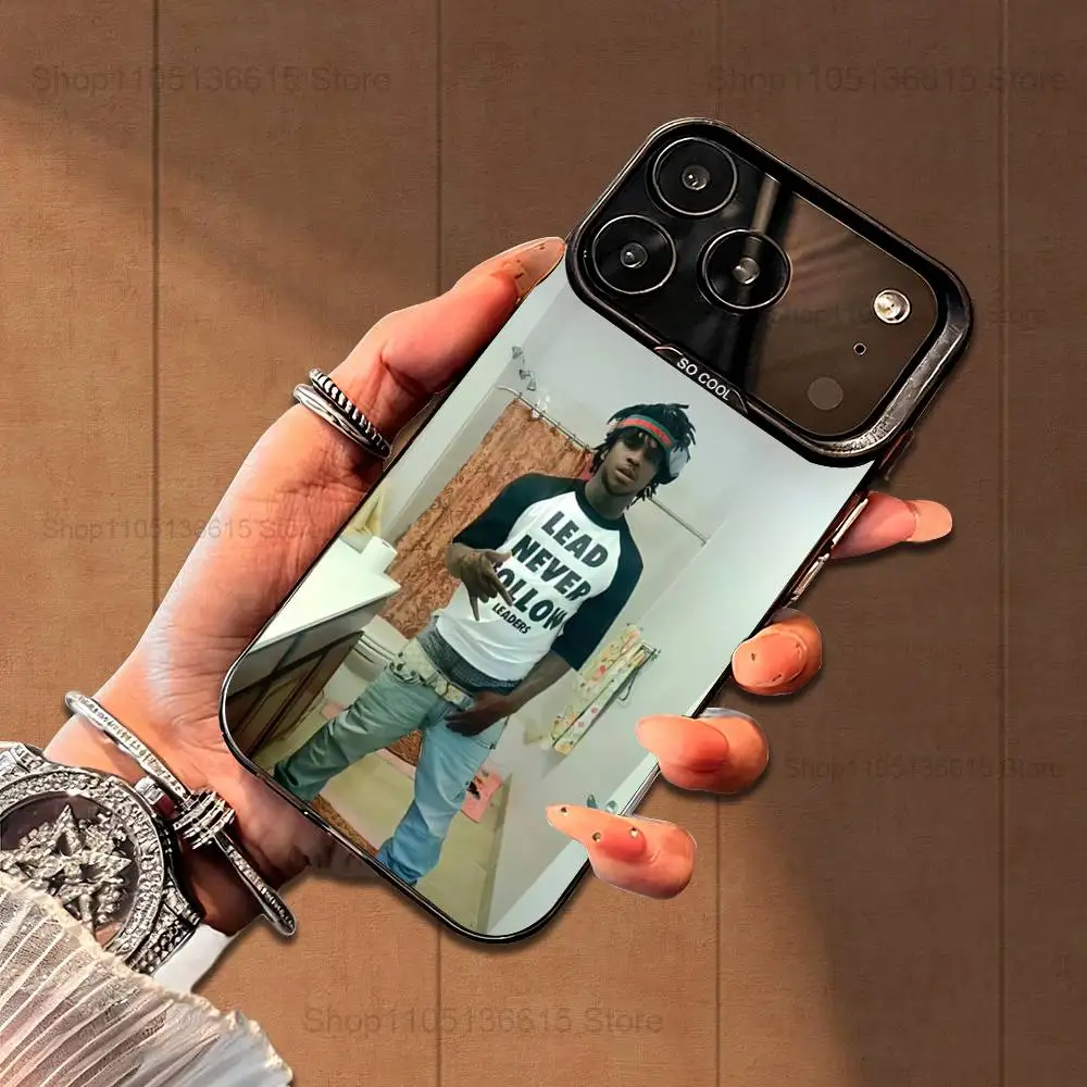 Casing Rapper C-CHIEF K-KEEF Untuk iPhone 16,15,14,17,13,12,11,Mini,Pro,SE,XS,MAX, Penutup Silikon Hitam Matte