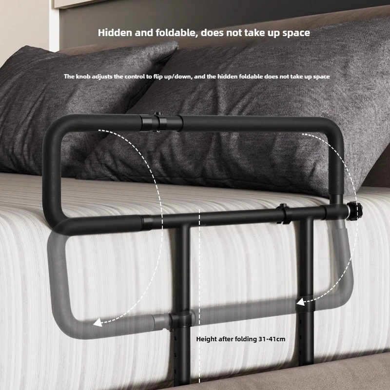 حاجز مساعدة للسرير لمقبض أمان قابل للطي وقابل للتعديل لكبار السن، مساعد بجانب السرير بدون مثقاب مع دعم قلاب، أداة إمساك متعددة الوظائف #4