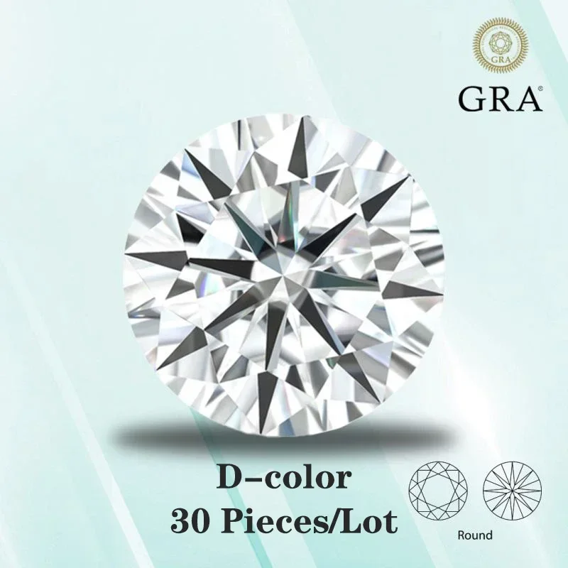 Moissanite Stone 5 /10 / 20 / 30 /50 Pcs Per Lot Promotion with GRA Certificate Pass Diamond Tester Lab Diamonds Loose Gemstones